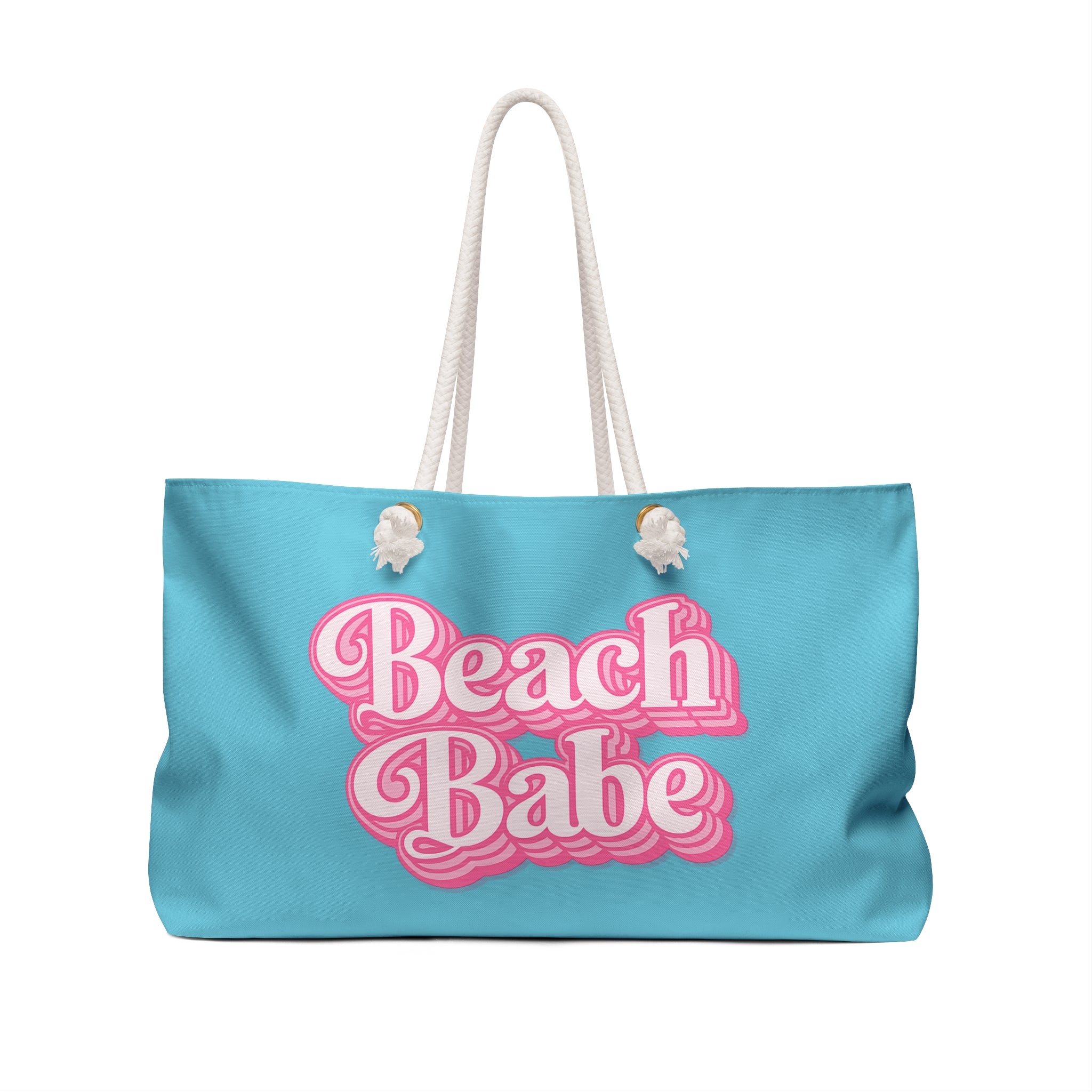 Beach Babe Weekender Bag | Cute Pink Retro Beach Tote | Large Coastal Travel Bag | Summer Vacation Tote | Pool & Beach Essentials Bag