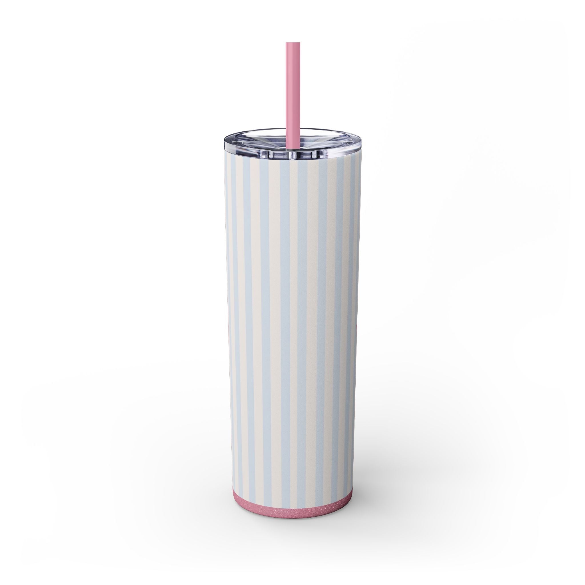 Beach Babe 20oz Skinny Tumbler with Straw  | Coastal Summer Stainless Steel Cup | Insulated Beach Drinkware | 20oz Straw Stainless Travel Cup