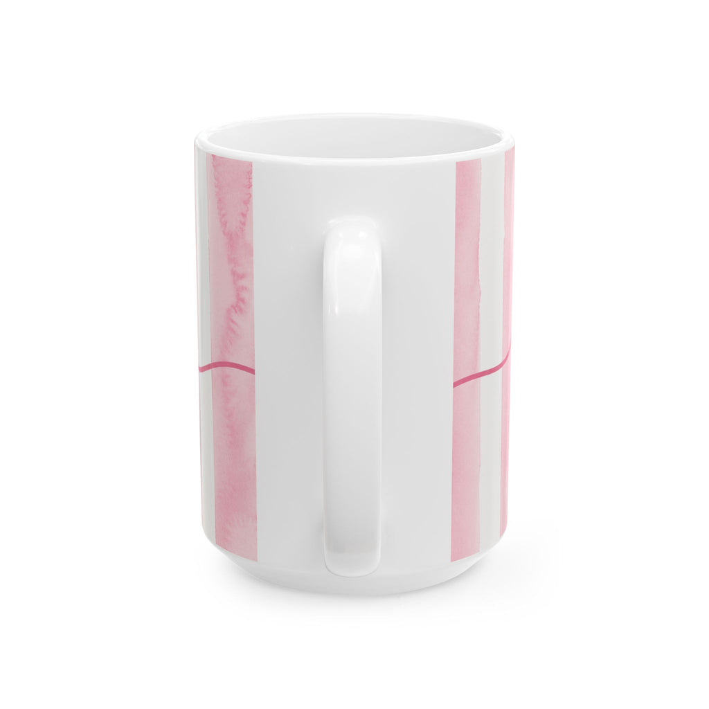 Pink Mama Mug | Cute Watercolor Striped Coffee Cup for Mom | 11oz & 15oz Gift Coffee Mug| Mother’s Day Mug