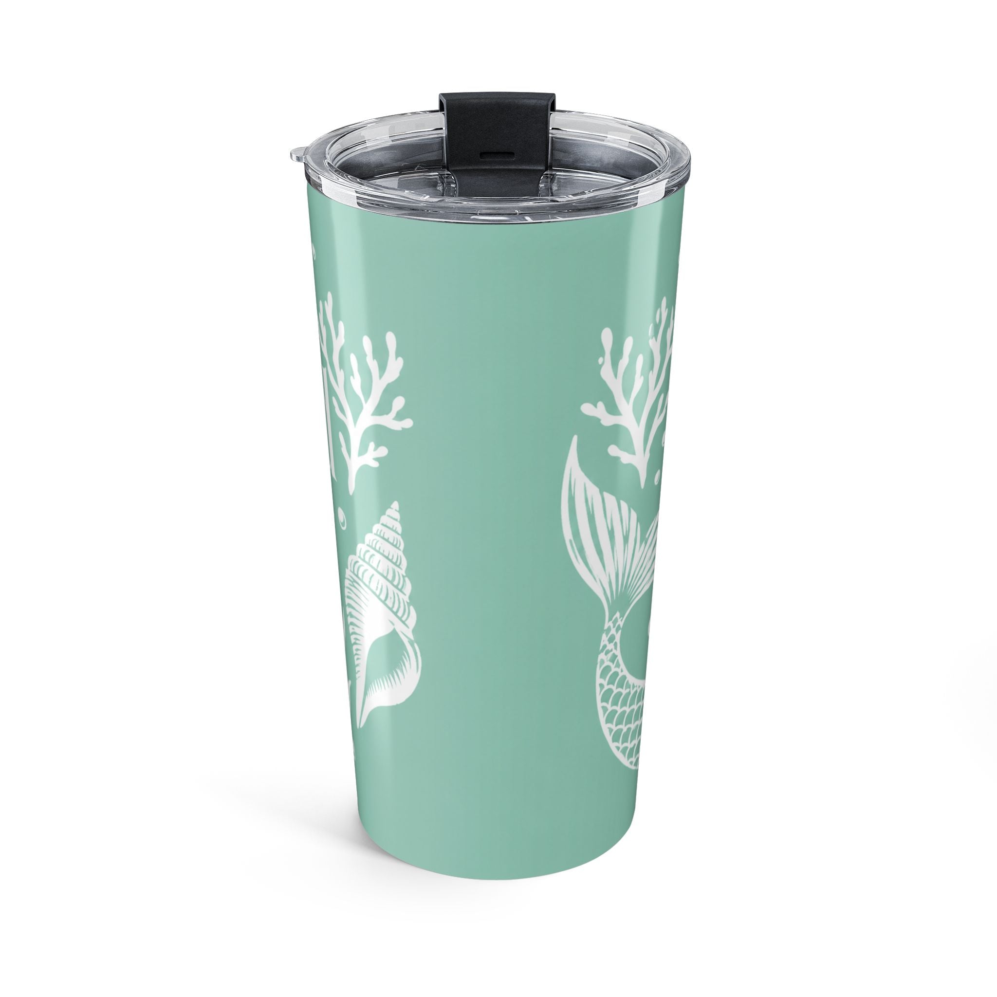 Mermaid Energy Tumbler 20oz | Beachy Seafoam Stainless Steel Cup | Coastal Mermaid Travel Mug | Ocean Lover Gift | Summer Beach Drinkware