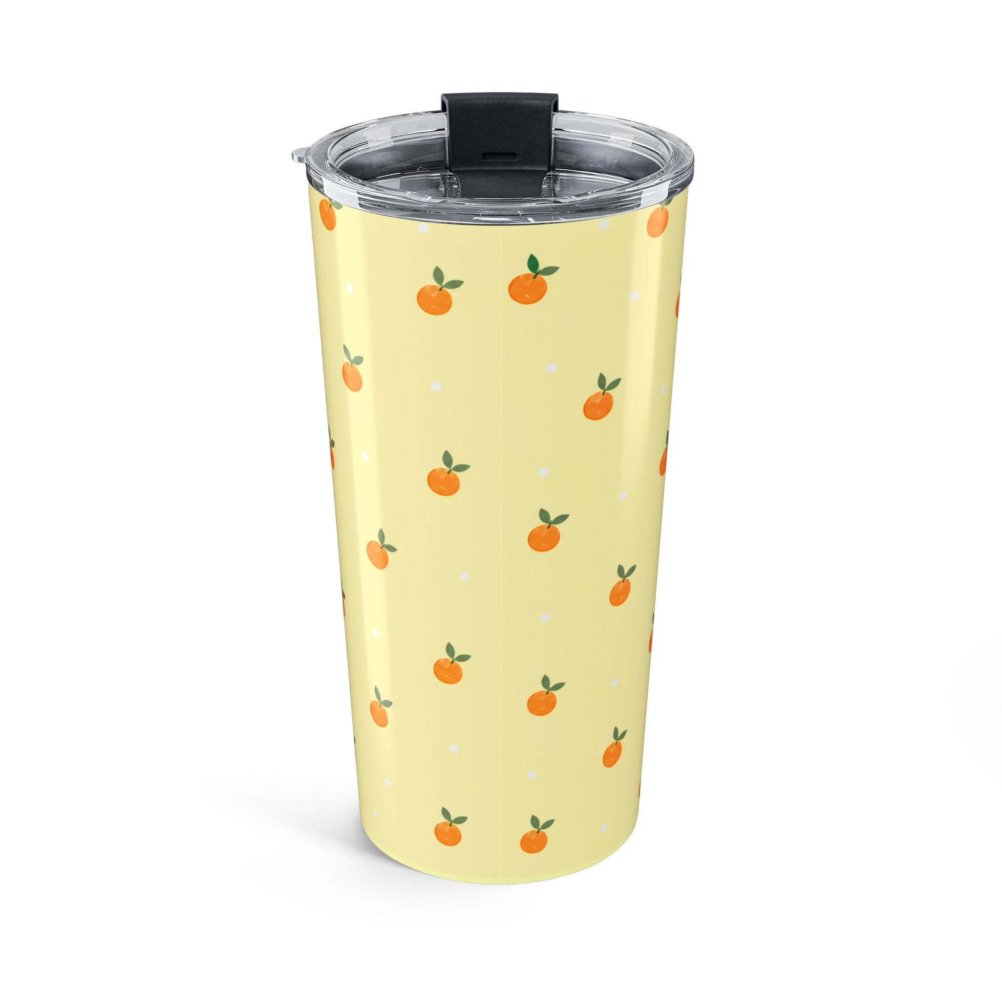 Cute Orange 20oz Stainless Steel Tumbler | Insulated Travel Cup with Lid | Summer Aesthetic Drinkware  Citrus Stainless Travel Cup