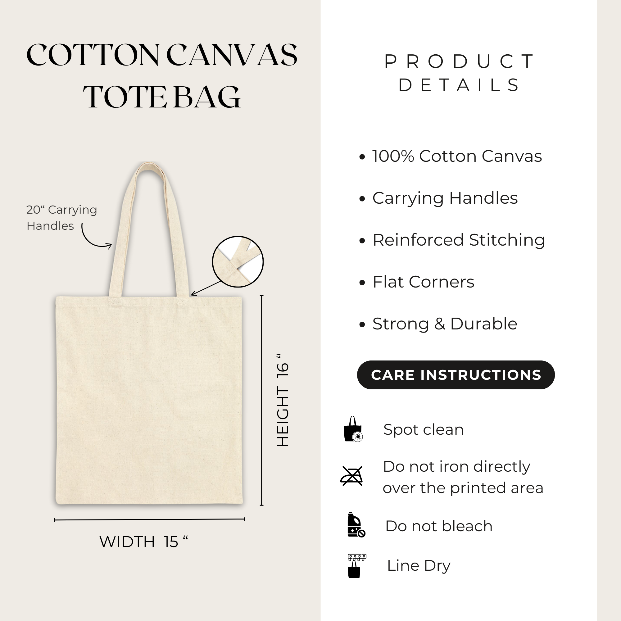 Iced Coffee Canvas Tote Bag | On The Rocks Cute Coffee Lover Tote | Reusable Aesthetic Tote Bag