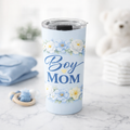Boy Mom Floral Tumbler 20oz  | Blue Mom Cup | Insulated Stainless Steel | Mother’s Day Gift for Moms | Coffee Travel Mug