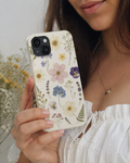 Pressed Flower Botanical Phone Case | Coquette Aesthetic Samsung Cover | Floral Glossy Case for iPhone & Samsung