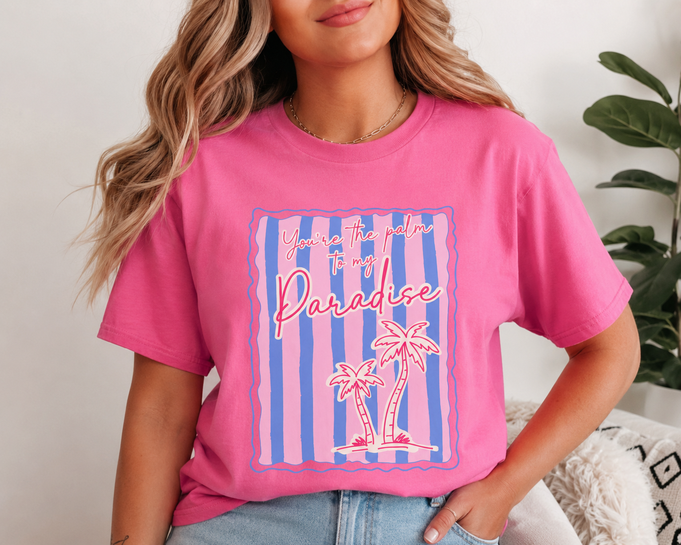 You're the Palm to My Paradise Comfort Colors® T-Shirt | Retro Tropical Beach Graphic Tee | Summer Vacation Shirt | Coastal Aesthetic Gift for Women