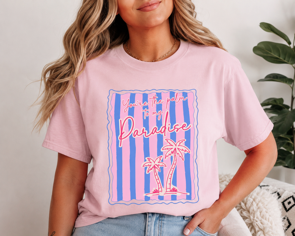 You're the Palm to My Paradise Comfort Colors® T-Shirt | Retro Tropical Beach Graphic Tee | Summer Vacation Shirt | Coastal Aesthetic Gift for Women