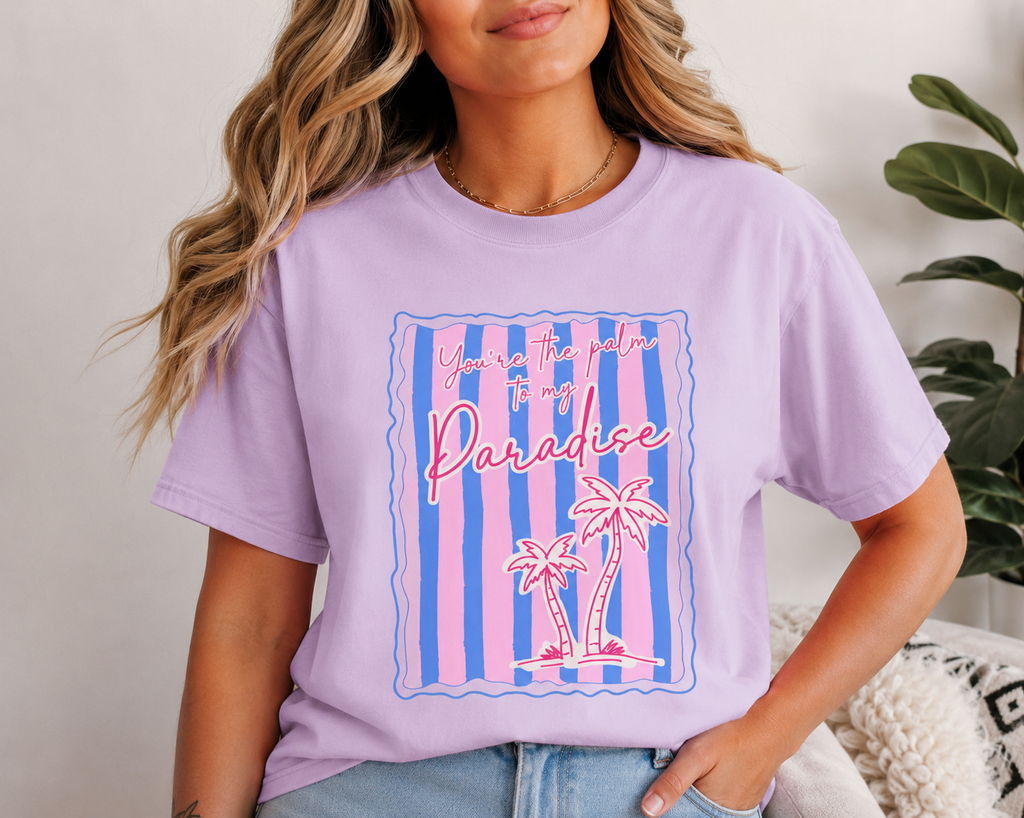 You're the Palm to My Paradise Comfort Colors® T-Shirt | Retro Tropical Beach Graphic Tee | Summer Vacation Shirt | Coastal Aesthetic Gift for Women