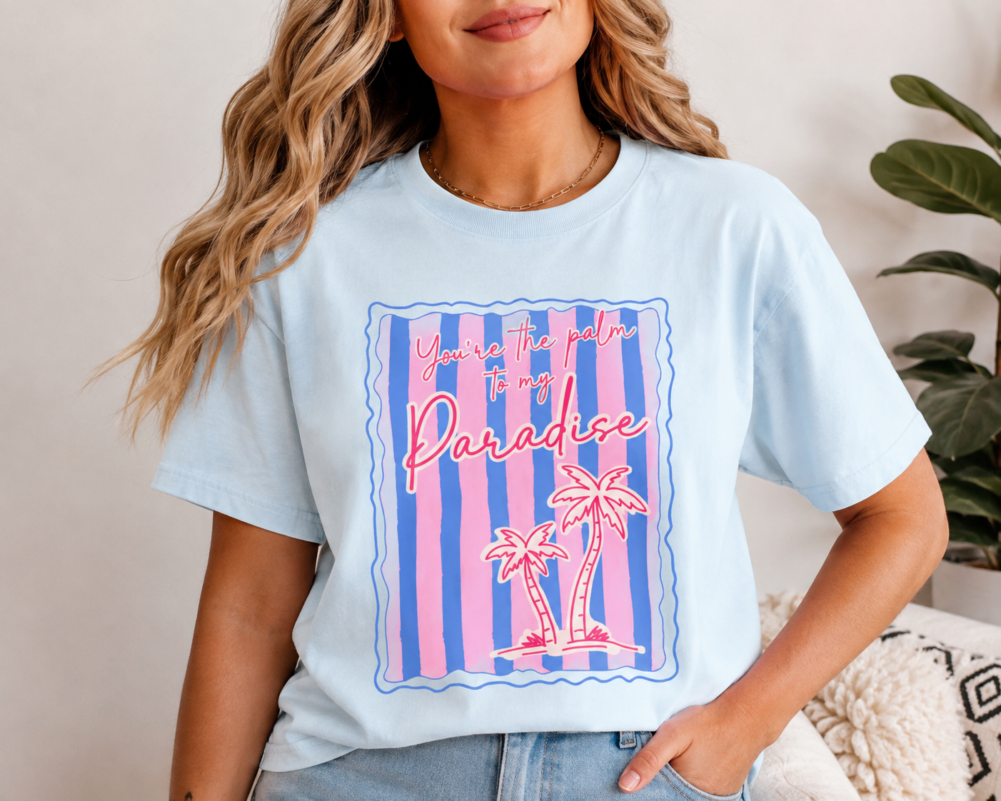 You're the Palm to My Paradise Comfort Colors® T-Shirt | Retro Tropical Beach Graphic Tee | Summer Vacation Shirt | Coastal Aesthetic Gift for Women
