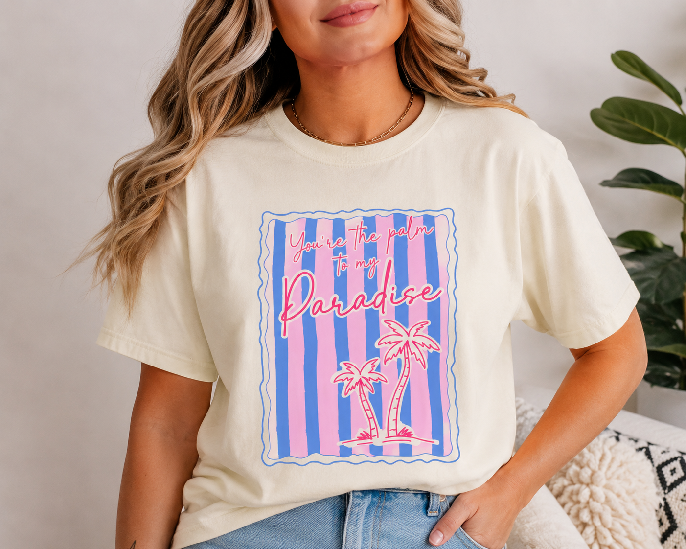 You're the Palm to My Paradise Comfort Colors® T-Shirt | Retro Tropical Beach Graphic Tee | Summer Vacation Shirt | Coastal Aesthetic Gift for Women