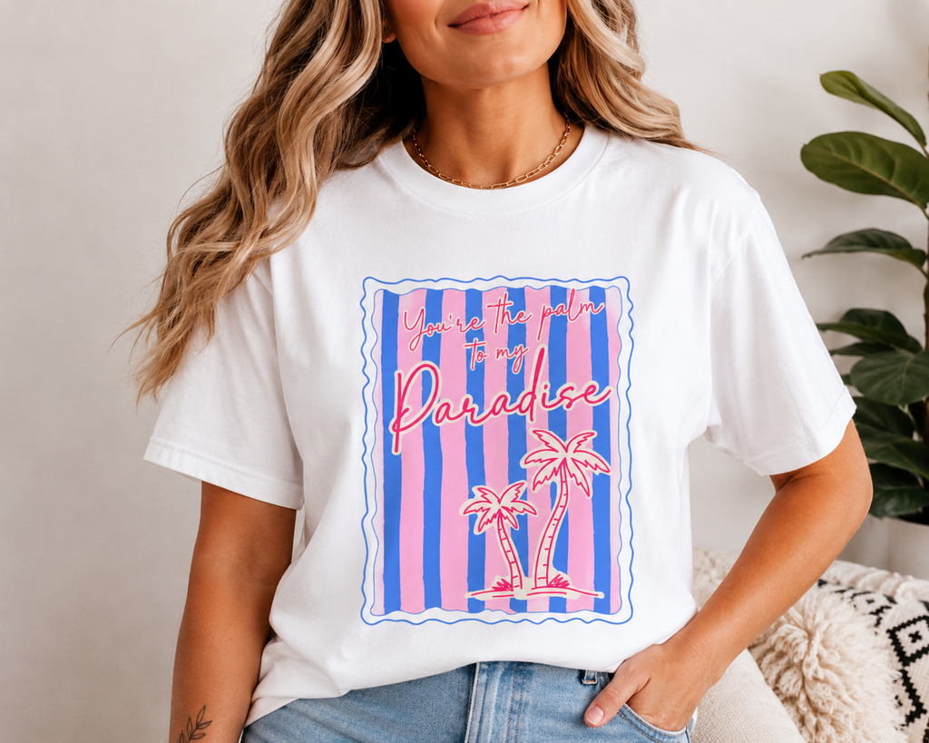 You're the Palm to My Paradise Comfort Colors® T-Shirt | Retro Tropical Beach Graphic Tee | Summer Vacation Shirt | Coastal Aesthetic Gift for Women