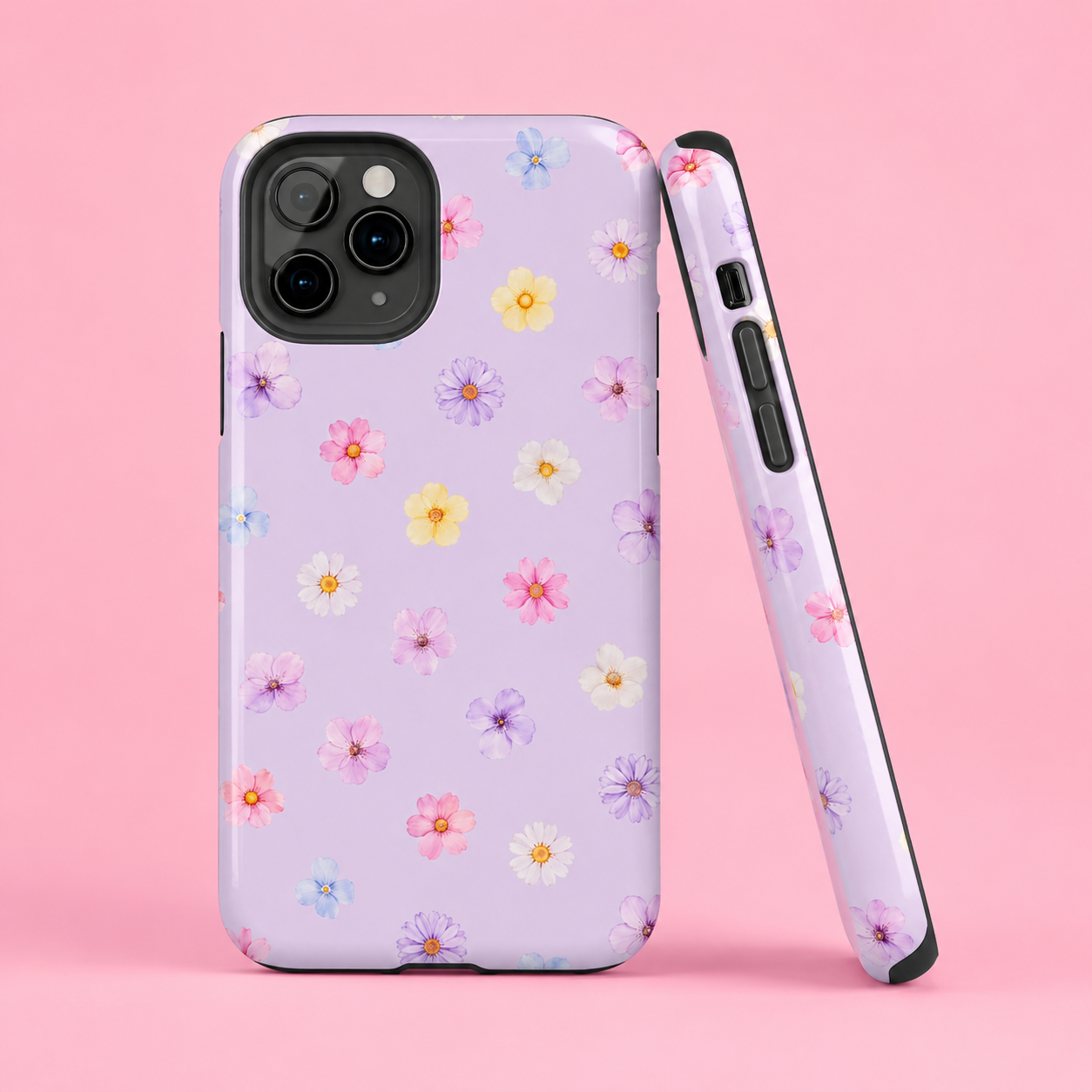 Lavender Wildflower Phone Case | Cute Floral Protective Case for iPhone & Samsung | Pastel Cottagecore Aesthetic Gift for Women