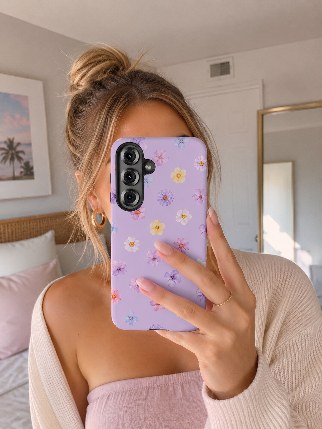 Lavender Wildflower Phone Case | Cute Floral Protective Case for iPhone & Samsung | Pastel Cottagecore Aesthetic Gift for Women