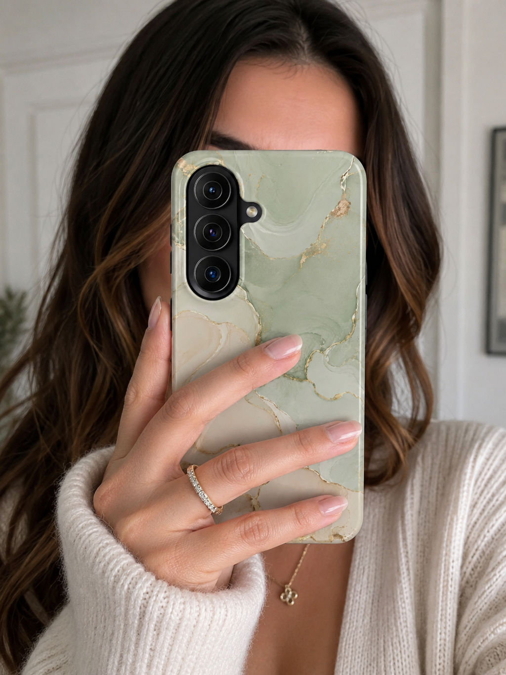 Luxury Sage Green Marble Phone Case | Elegant Neutral Protective Case | iPhone & Samsung Tough Cover | Minimalist Aesthetic Gift