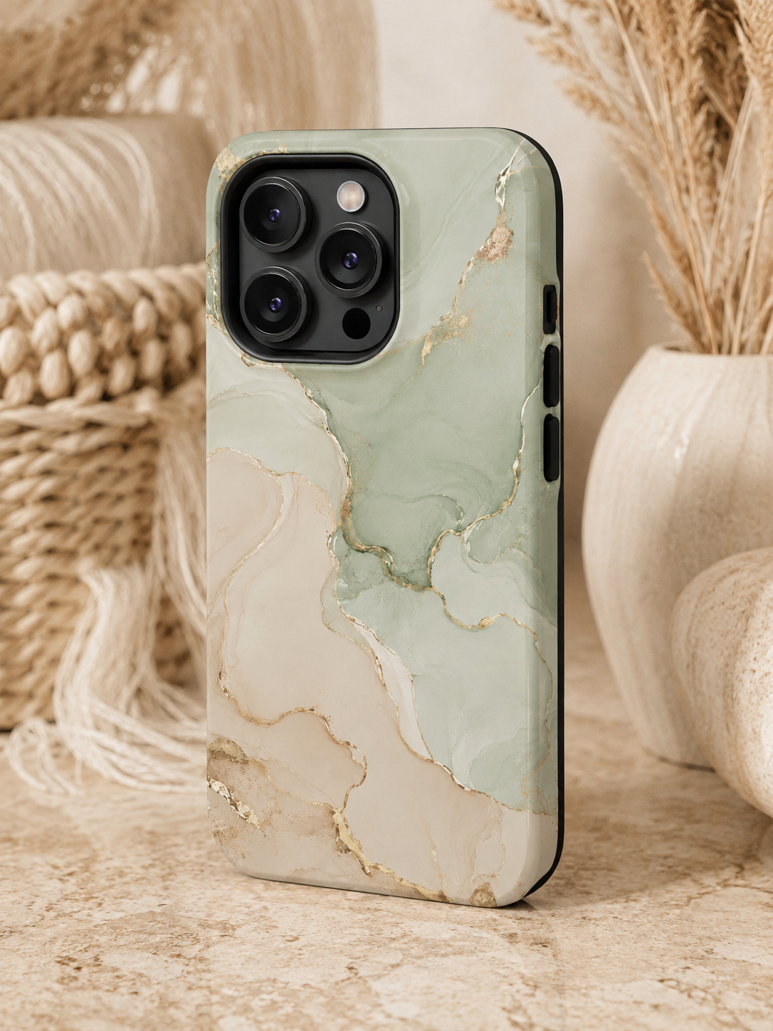 Luxury Sage Green Marble Phone Case | Elegant Neutral Protective Case | iPhone & Samsung Tough Cover | Minimalist Aesthetic Gift