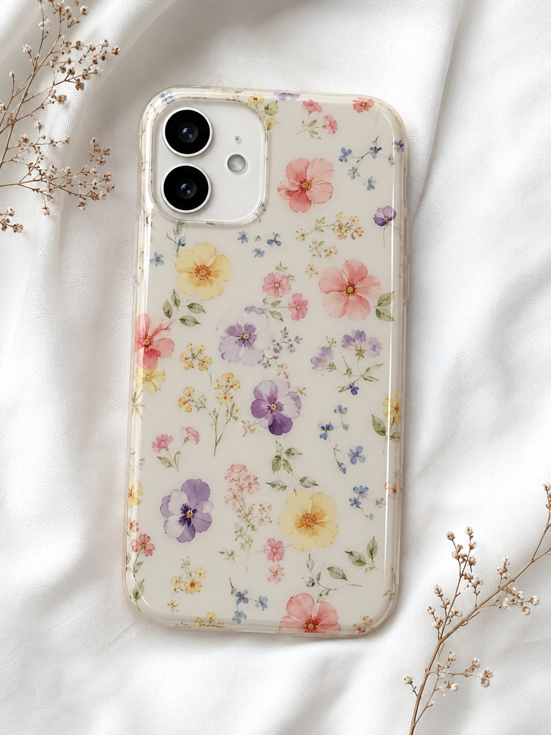 Wildflower Floral Phone Case | Elegant Botanical iPhone Case | Cute Cottagecore Floral Protective Case | Aesthetic Gift for Her