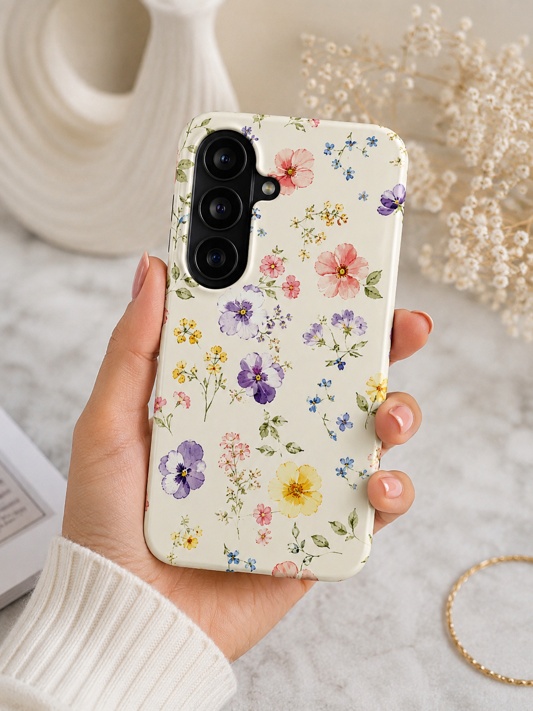 Wildflower Floral Phone Case | Elegant Botanical iPhone Case | Cute Cottagecore Floral Protective Case | Aesthetic Gift for Her