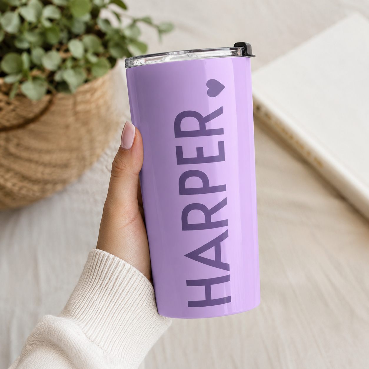 Personalized Lavender Name Tumbler 20oz | Custom Insulated Stainless Steel Travel Cup | Purple Coffee Tumbler | Personalized Gift for Her | Insulated Travel Cup