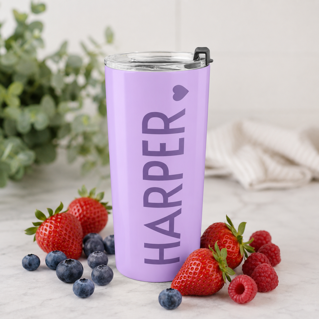 Personalized Lavender Name Tumbler 20oz | Custom Insulated Stainless Steel Travel Cup | Purple Coffee Tumbler | Personalized Gift for Her | Insulated Travel Cup