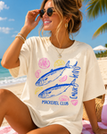 Mackerel Club Comfort Colors® T-Shirt | Coastal Fishing Graphic Tee | Beach Vacation Shirt |  Summer Tee for Women | Coastal Fishing Graphic Tee