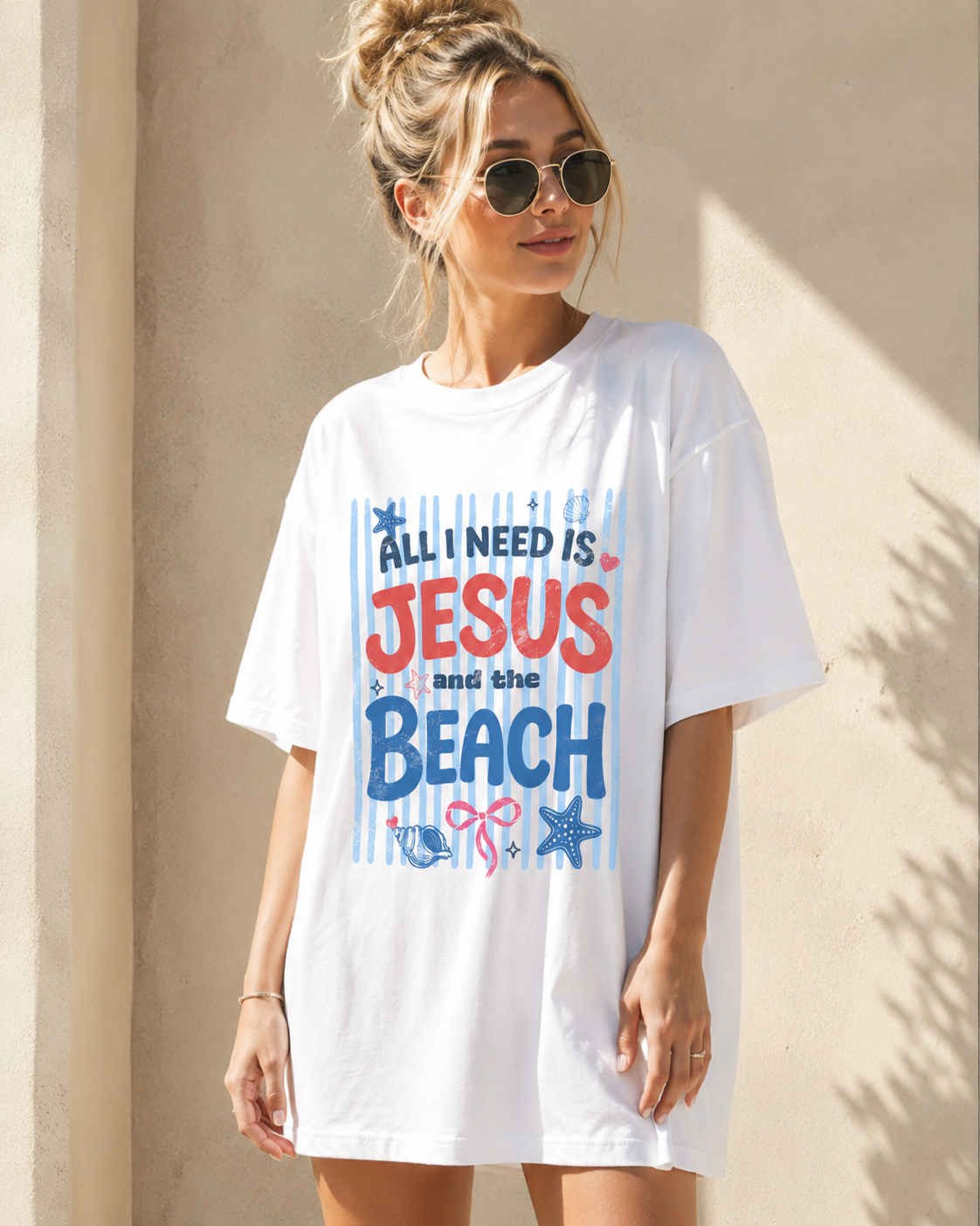 All I Need Is Jesus And The Beach Comfort Colors® T-Shirt | Christian Beach Shirt | Faith-Based Summer Tee | Coastal Christian Gift | Faith & Coastal Graphic Tee