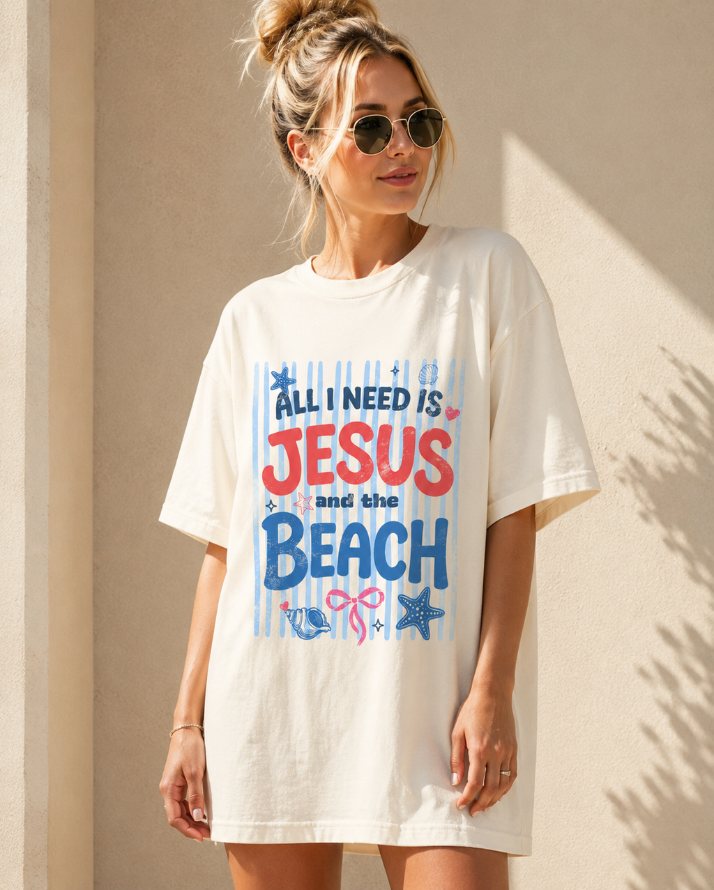 All I Need Is Jesus And The Beach Comfort Colors® T-Shirt | Christian Beach Shirt | Faith-Based Summer Tee | Coastal Christian Gift | Faith & Coastal Graphic Tee