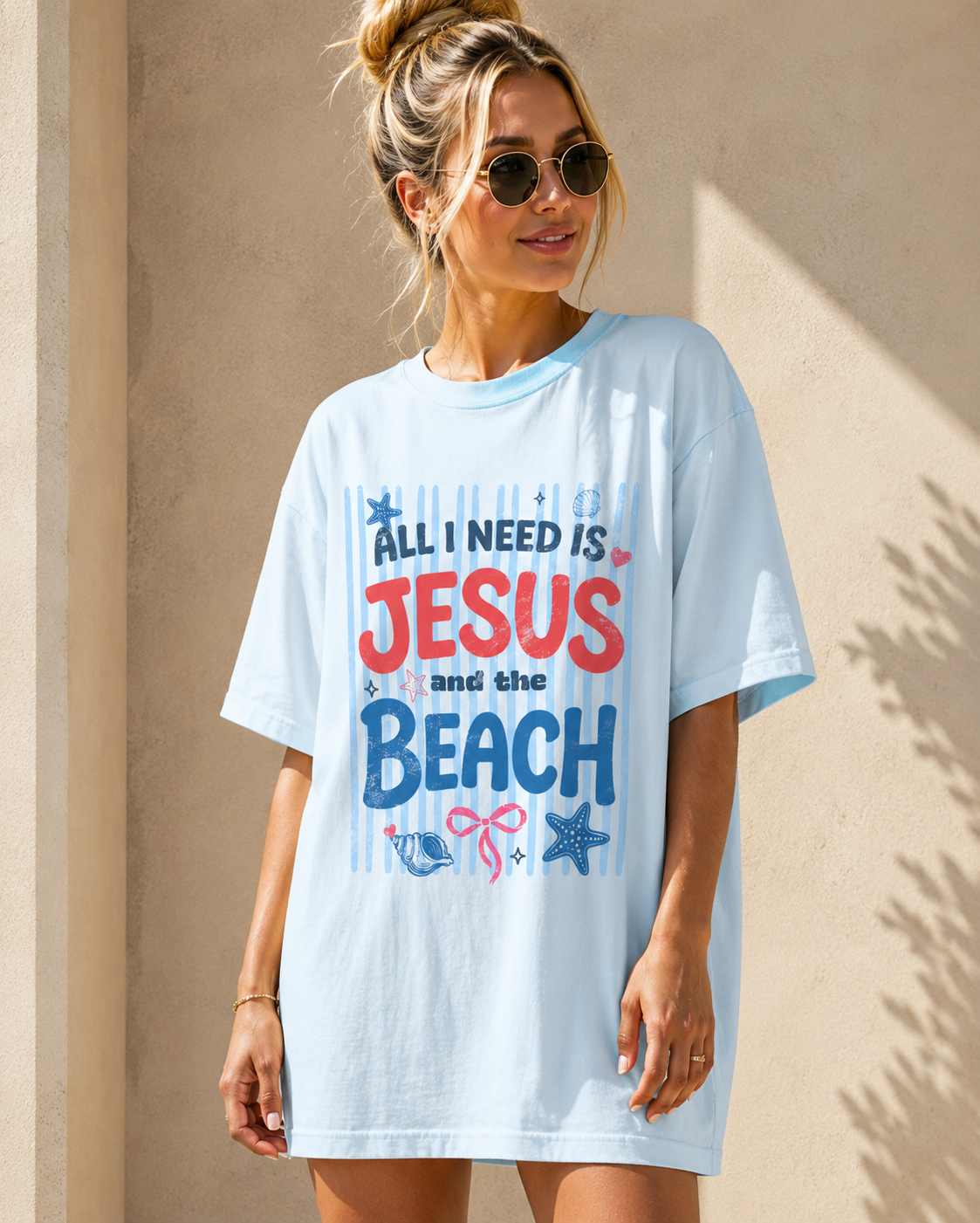 All I Need Is Jesus And The Beach Comfort Colors® T-Shirt | Christian Beach Shirt | Faith-Based Summer Tee | Coastal Christian Gift | Faith & Coastal Graphic Tee