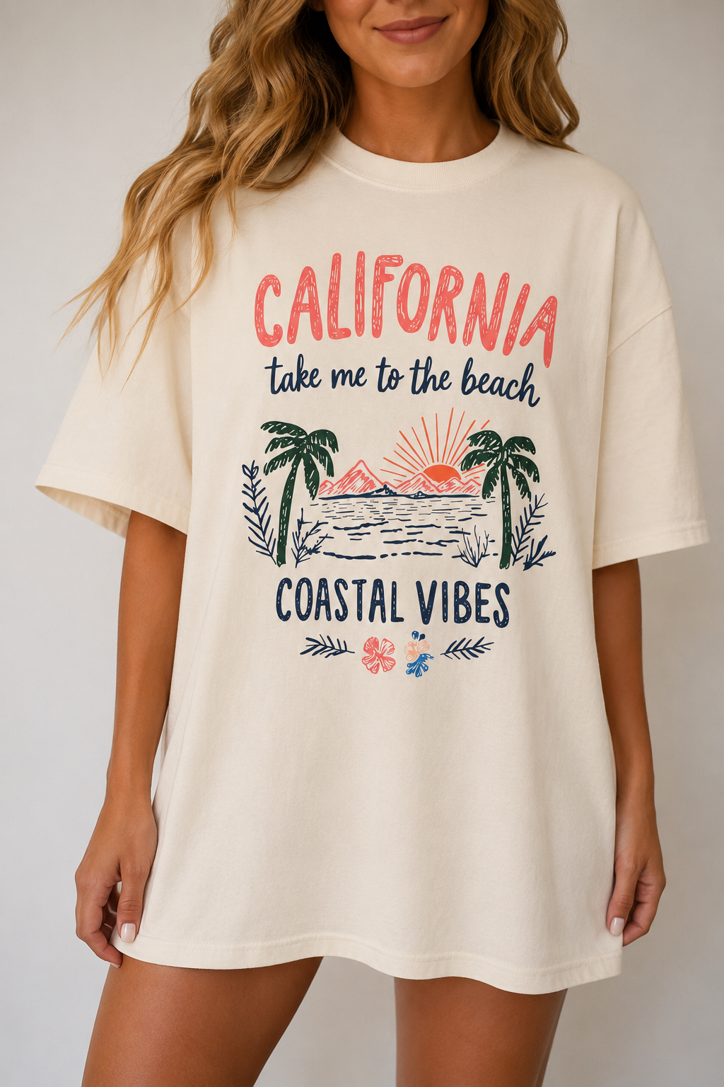 California Take Me To The Beach Coastal Vibes Comfort Colors® T-Shirt | Beach Graphic Tee | Summer Vacation Shirt | Coastal Aesthetic Gift