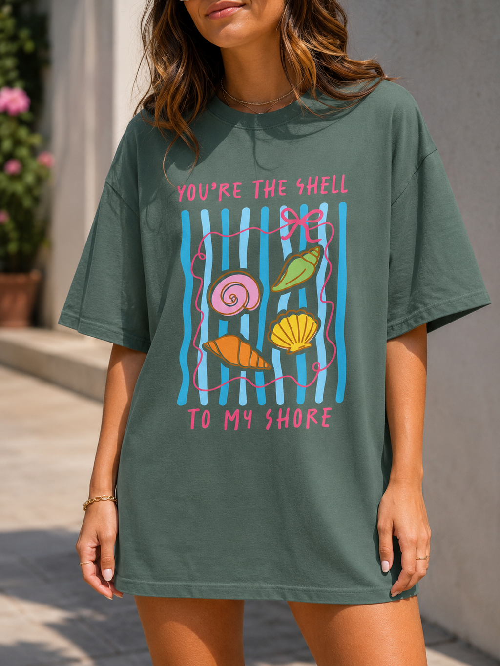You're The Shell To My Shore Comfort Colors® T-Shirt | Cute Beach Lover Tee | Coastal Summer Shirt | Graphic Tee | Seashell Vacation Gift | Cute Beach Shells Graphic T-Shirt