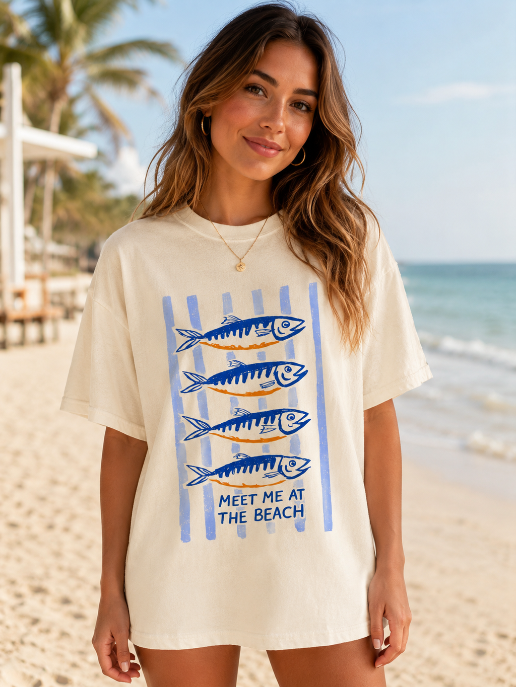 Meet Me At The Beach Comfort Colors® T-Shirt | Coastal Graphic Tee |  Beach Shirt | Summer Vacation Tee | Beach Lover Gift