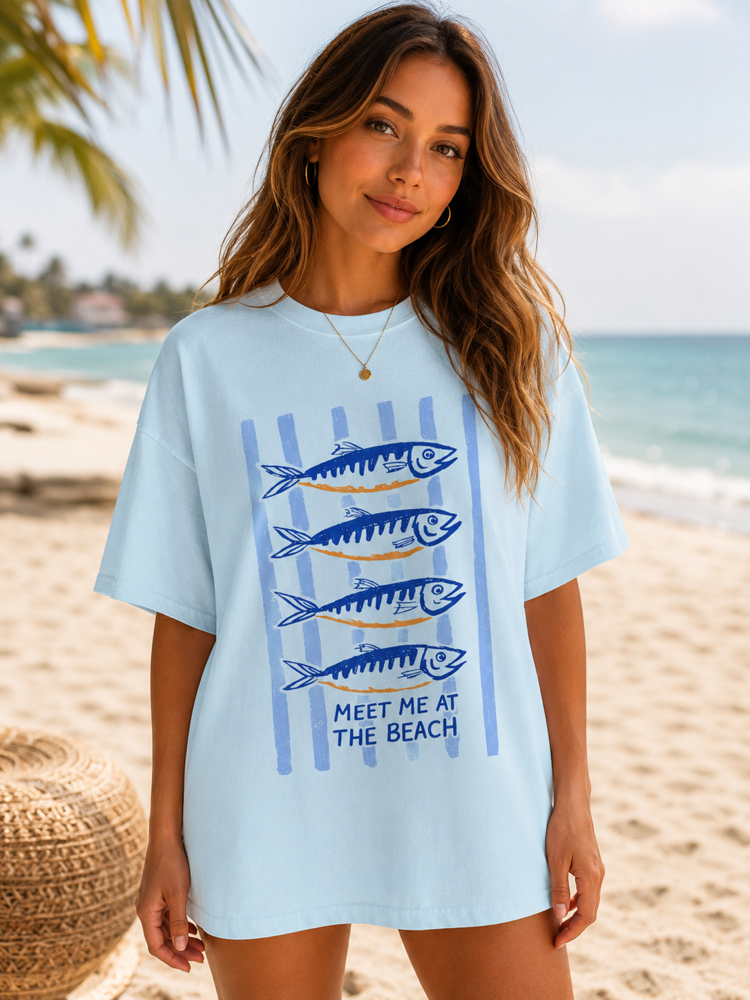 Meet Me At The Beach Comfort Colors® T-Shirt | Coastal Graphic Tee |  Beach Shirt | Summer Vacation Tee | Beach Lover Gift