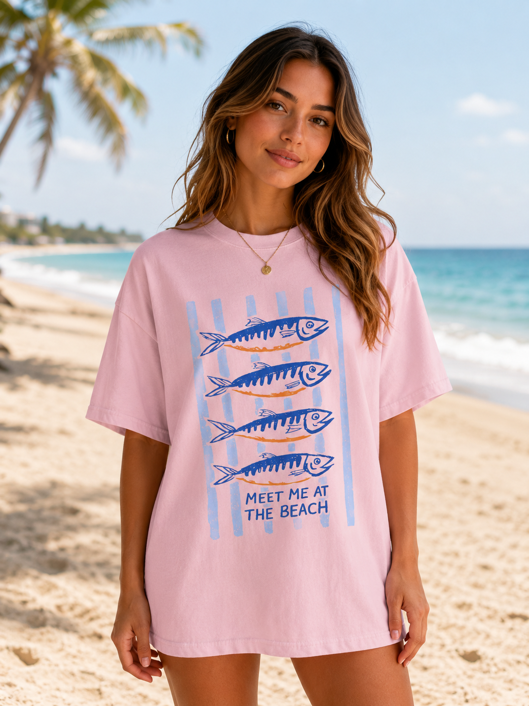 Meet Me At The Beach Comfort Colors® T-Shirt | Coastal Graphic Tee |  Beach Shirt | Summer Vacation Tee | Beach Lover Gift