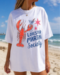 Lobster Martini Society  Beach T-Shirt | Coastal Cocktail Graphic Tee | Summer Vacation Shirt | Comfort Colors Unisex Tee | Coastal Party Tee