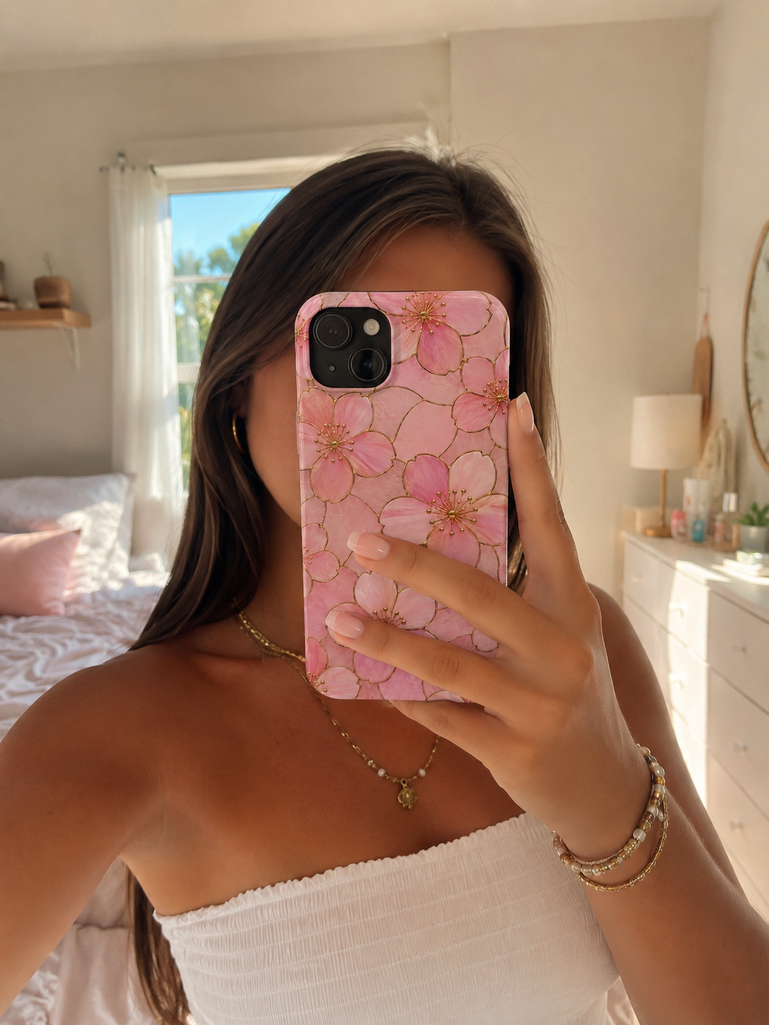 Pink Cherry Blossom Phone Case | Elegant Sakura Floral Tough iPhone & Samsung Galaxy Case | Feminine Protective Cover | Floral iPhone Cover