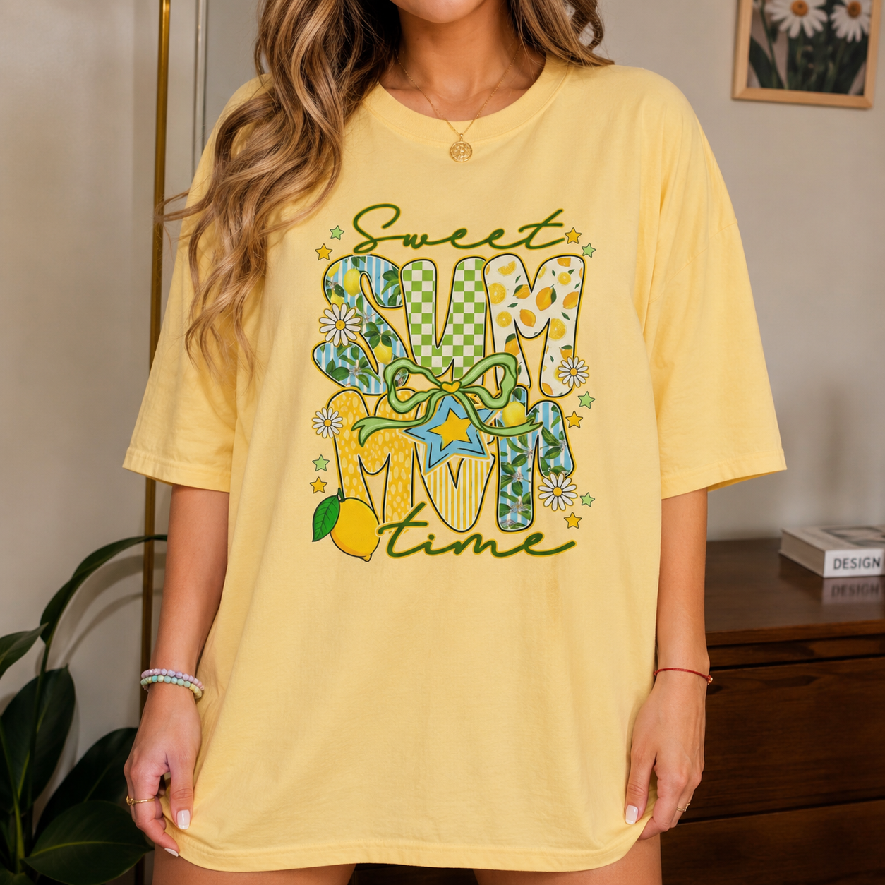 Sweet Summer Time Comfort Colors® T-Shirt | Cute Lemon Summer Graphic Tee | Oversized Beach Vacation Shirt | Retro Citrus Aesthetic Gift for Women
