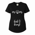 Beach Mom Baby Bump Maternity Shirt | Coastal Pregnancy Tee with Seashell & Seahorse Design | Cute Summer Mama Tee | Beachy Pregnancy Tee