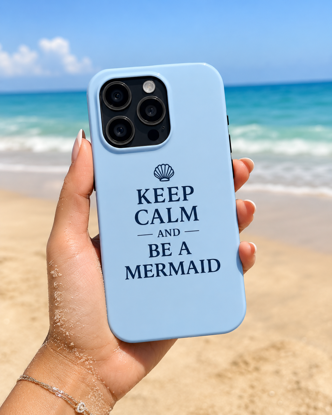 Mermaid Aesthetic Phone Case | Keep Calm and Be a Mermaid Coastal Beach iPhone & Samsung Galaxy Case | Summer Tech Accessory