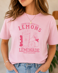 Lemonade Graphic T-Shirt | When Life Gives You Lemons Make Lemonade Shirt | Cute Summer Graphic Tee | Pink Lemonade Comfort Colors T-Shirt | Trendy Citrus Aesthetic Tee