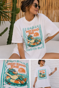 Sweet Summer Time Duck Graphic Tee | Retro Summer Oversized Shirt | Cute Beach Vacation Comfort Colors T-Shirt | Relaxed Beach Vibes Graphic T-Shirt