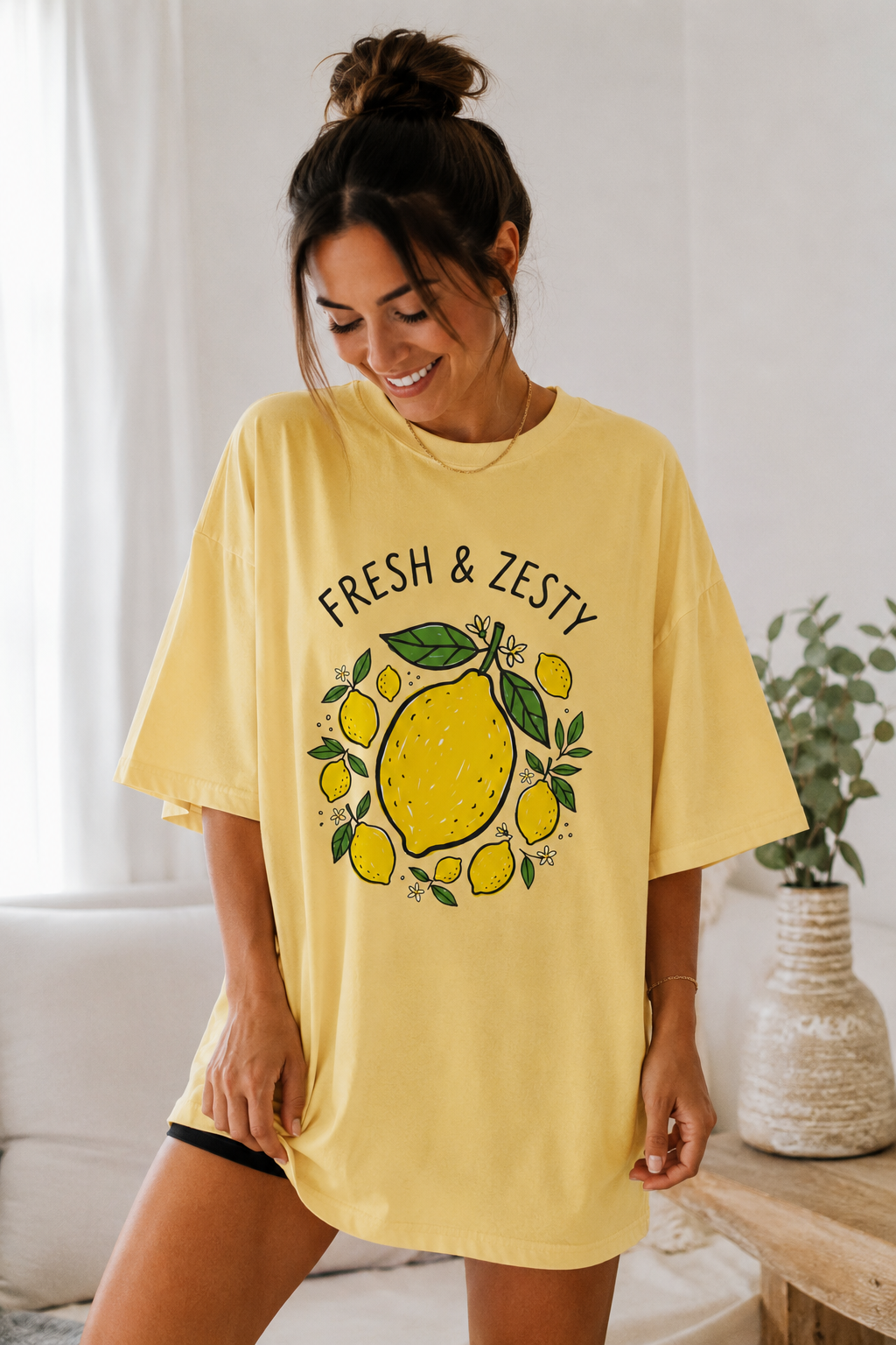 Fresh & Zesty Lemon Graphic Tee | Cute Summer Citrus Shirt | Comfort Colors Relaxed Fit T-Shirt | Citrus Graphic Tee