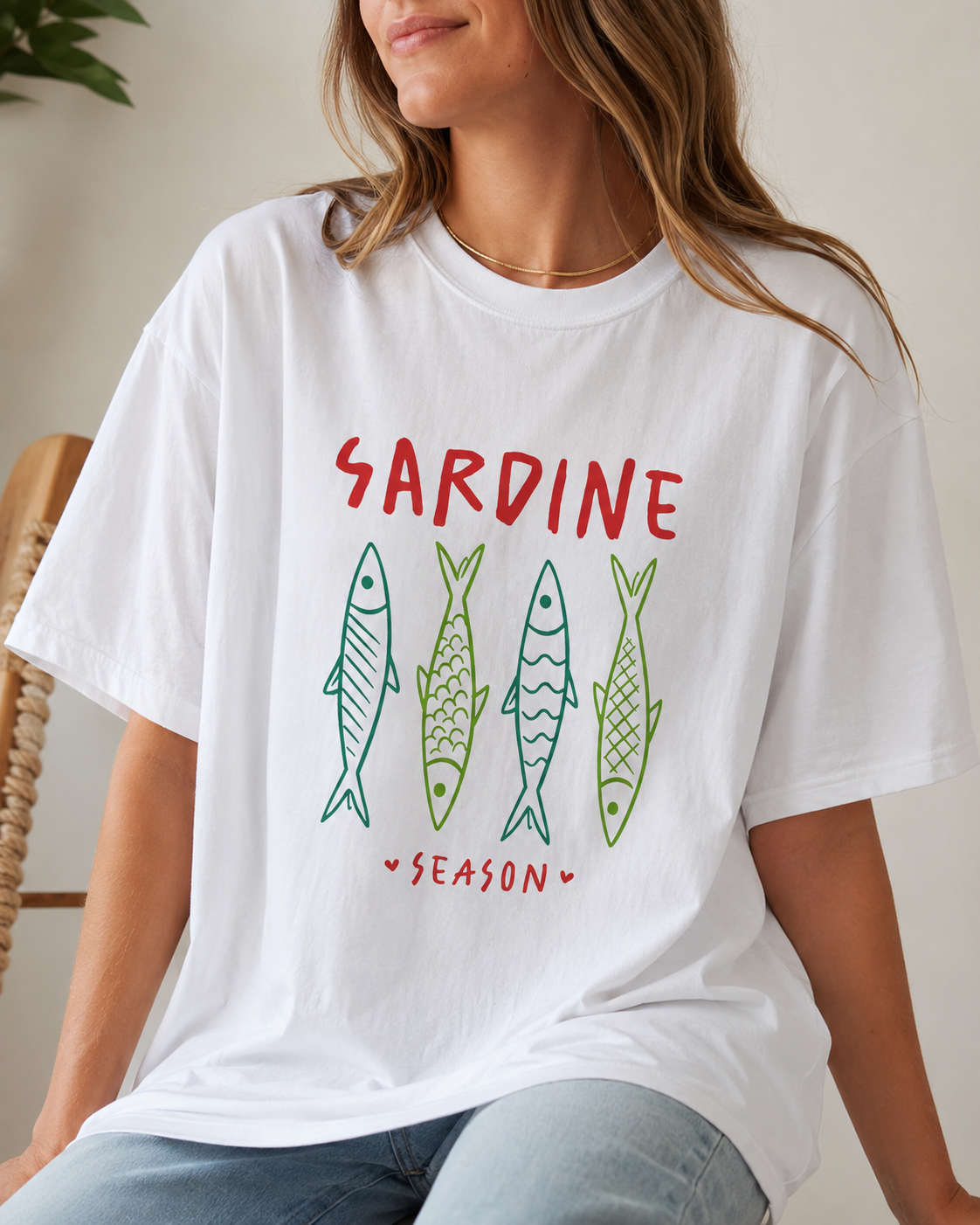 Sardine Season Comfort Colors Tee | Cute Coastal Fish Graphic Shirt | Trendy Beachy Summer T-Shirt | Retro Seafood Aesthetic Tee | Cute Retro Fish Graphic Tee