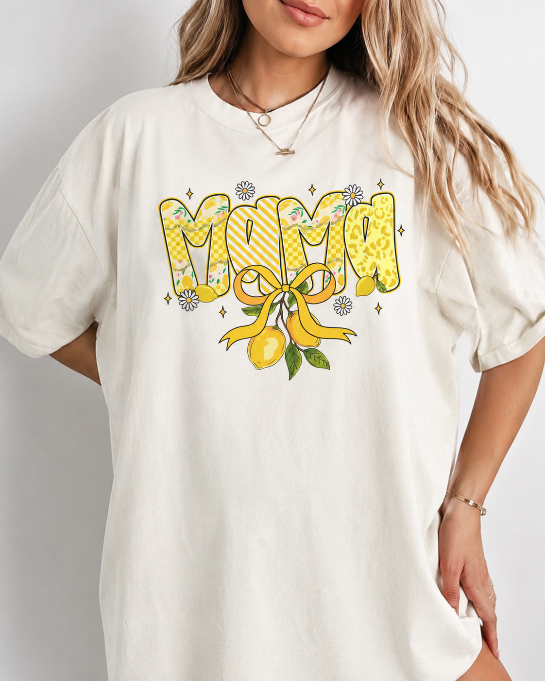 Mama Lemon Bow Shirt | Trendy Mama Tee | Cute Mom Graphic T-Shirt | Oversized Comfort Colors Shirt | Lemon Mama Tee | Floral Mama Shirt | Mother’s Day Gift | Floral Citrus Mom Shirt