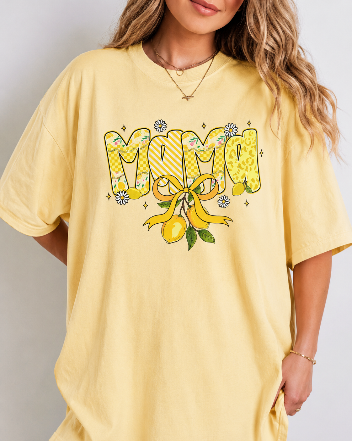 Mama Lemon Bow Shirt | Trendy Mama Tee | Cute Mom Graphic T-Shirt | Oversized Comfort Colors Shirt | Lemon Mama Tee | Floral Mama Shirt | Mother’s Day Gift | Floral Citrus Mom Shirt