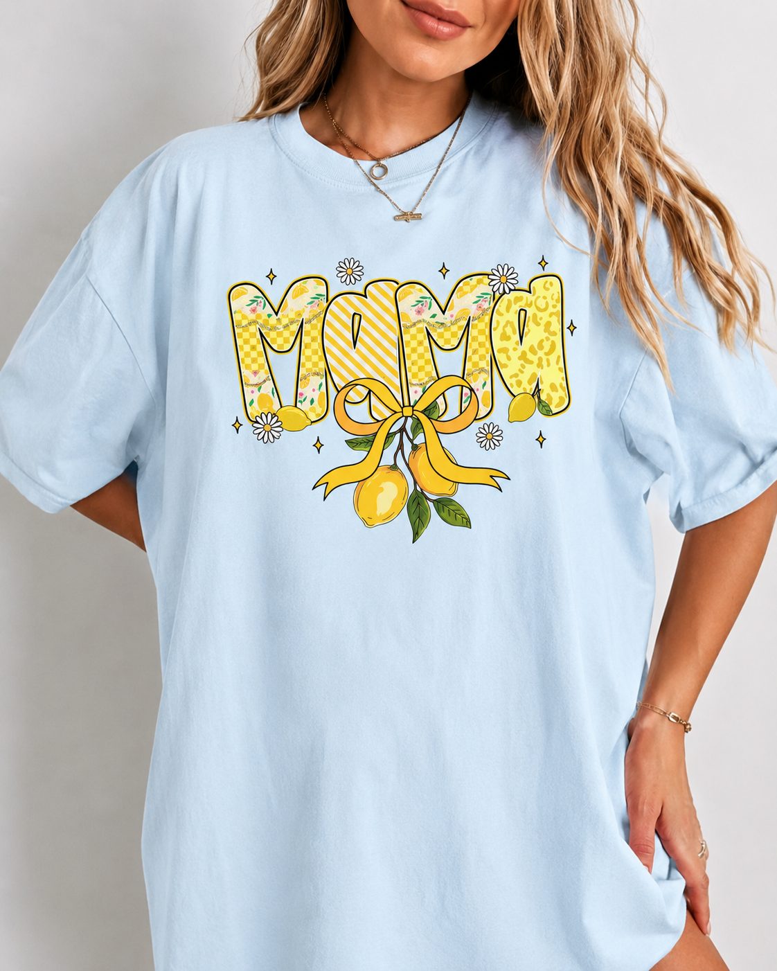 Mama Lemon Bow Shirt | Trendy Mama Tee | Cute Mom Graphic T-Shirt | Oversized Comfort Colors Shirt | Lemon Mama Tee | Floral Mama Shirt | Mother’s Day Gift | Floral Citrus Mom Shirt