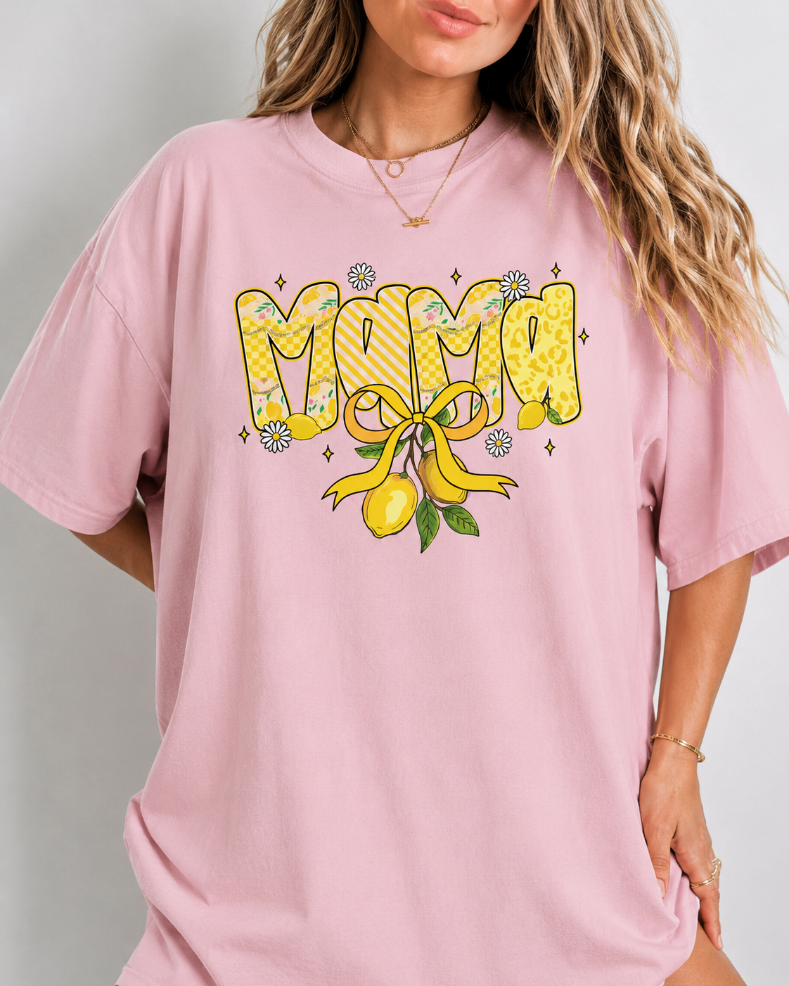 Mama Lemon Bow Shirt | Trendy Mama Tee | Cute Mom Graphic T-Shirt | Oversized Comfort Colors Shirt | Lemon Mama Tee | Floral Mama Shirt | Mother’s Day Gift | Floral Citrus Mom Shirt