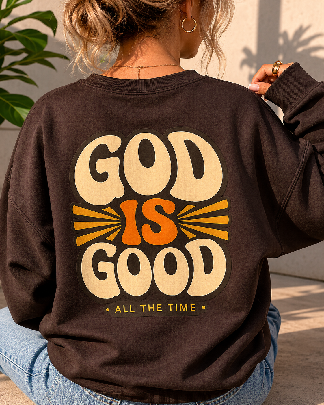 God Is Good Sweatshirt | Retro Christian Crewneck | Faith Based Oversized Pullover | Cozy Christian Apparel | Trendy Religious Sweatshirt | Retro Faith Crewneck for Women