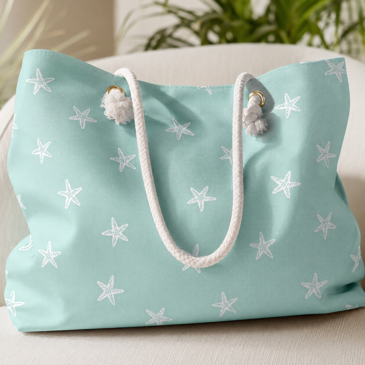 Coastal Starfish Weekender Bag | Large Beach Tote Bag | Aesthetic Coastal Travel Bag | Summer Vacation Overnight Bag | Beach Tote Travel Bag