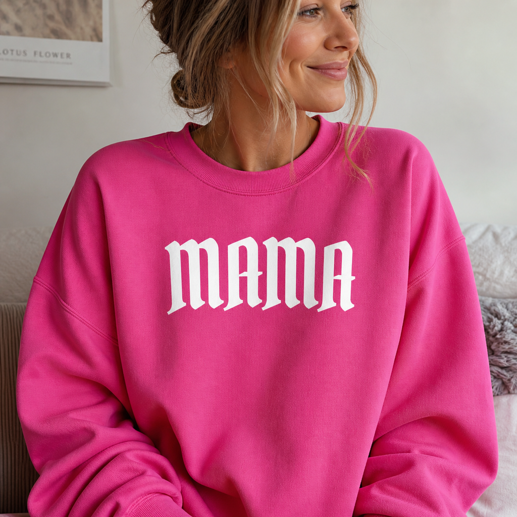 Mama Sweatshirt | Cozy Mom Crewneck Pullover | Trendy Gift for Moms | Soft Fleece Casual Sweatshirt | Mama Crewneck Sweatshirt