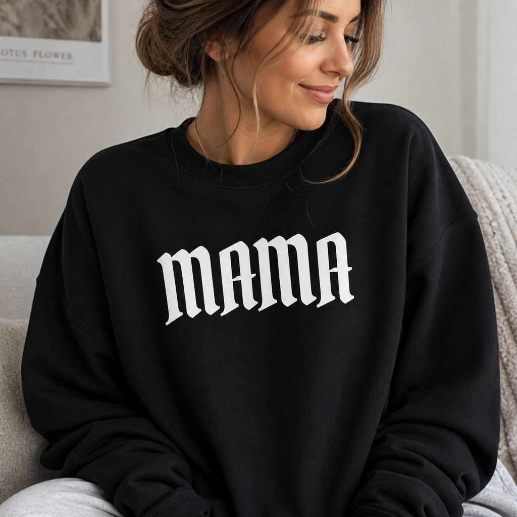 Mama Sweatshirt | Cozy Mom Crewneck Pullover | Trendy Gift for Moms | Soft Fleece Casual Sweatshirt | Mama Crewneck Sweatshirt