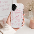 Coquette Bow iPhone Case | I’m Literally Just a Girl  Aesthetic Phone Case | Girly Soft Girl Trend Cover| Pink Bow Protective Cover