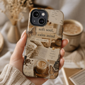 Aesthetic Coffee Collage Phone Case | Soft Soul, Calm Mind - Cozy Vibes | Tough Protective Case for iPhone & Samsung | Butterfly Protective Case